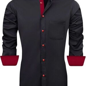 Men's black and red button-down shirt. Size 2XL.